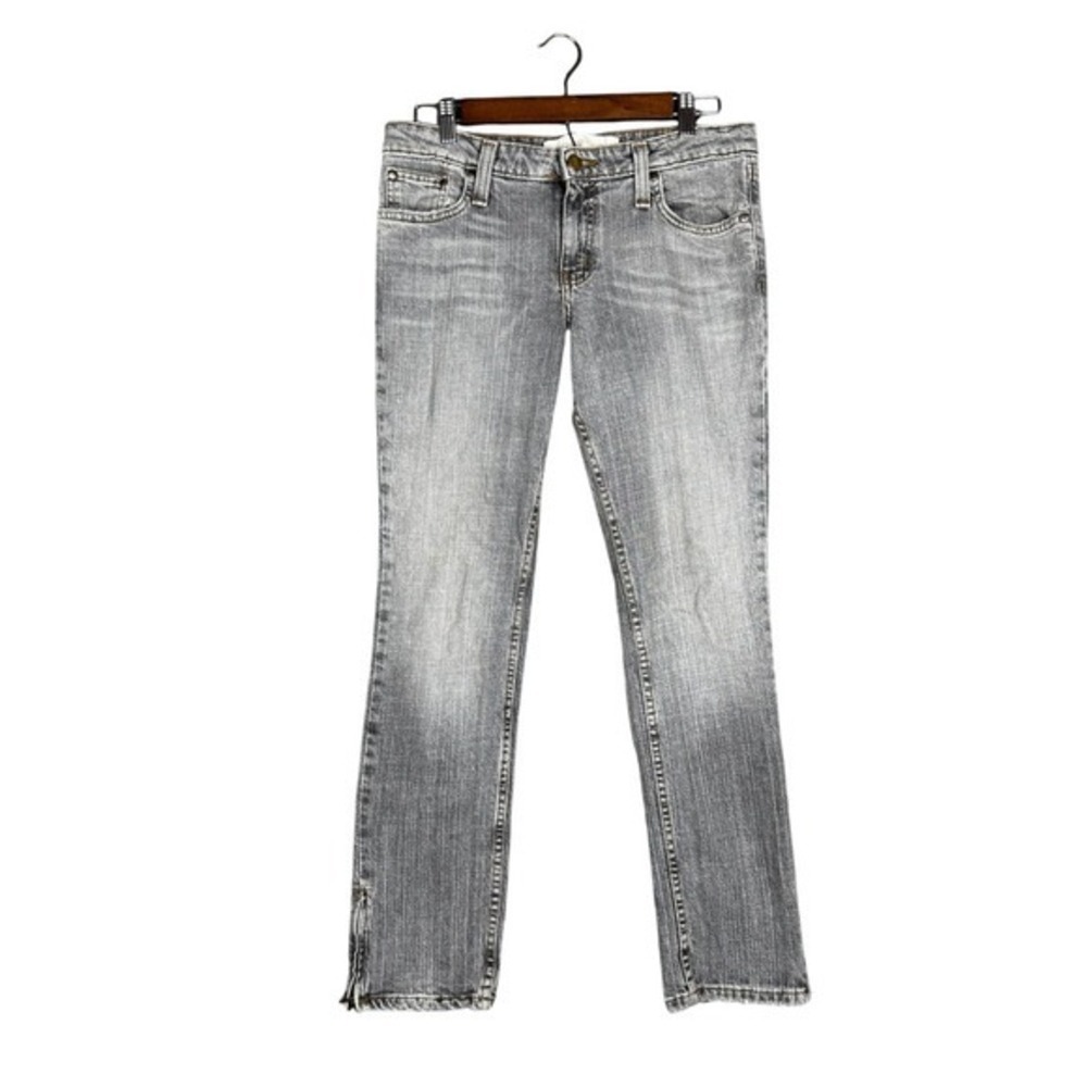 Mossimo Denim Womens Gray Straight Leg Jeans Size 11 Ankle Zip Low Rise 4T4B0C